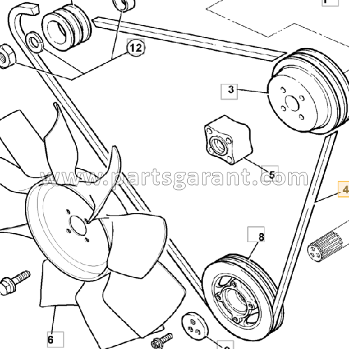 Ремень вентилятора JCB 4CX