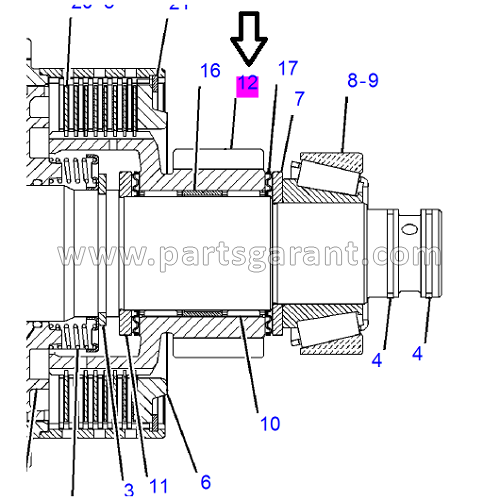 Шестерня (45/19 зубьев) Caterpillar 434E