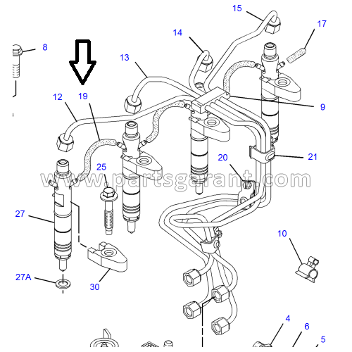 Трубка топливной форсунки Caterpillar 428 E