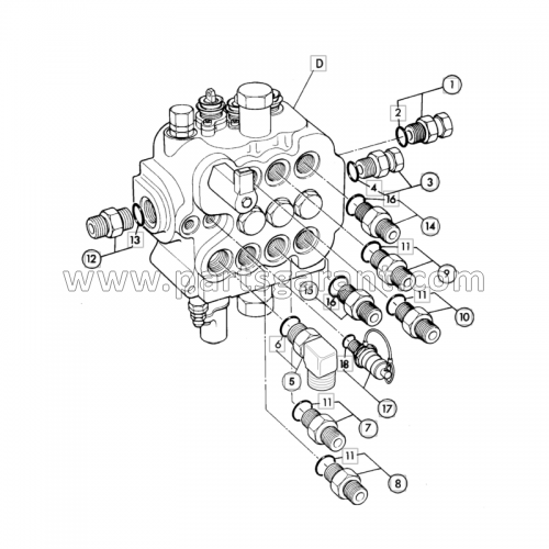 Гидравлический клапан передней лопаты (3 spool,float) JCB 4CX