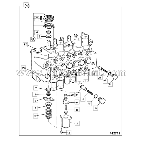 Распределительный клапан (6, centremount, 15,17') JCB 4CX