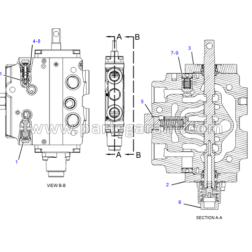 Клапан управления телескопической стрелы Caterpillar 428 E