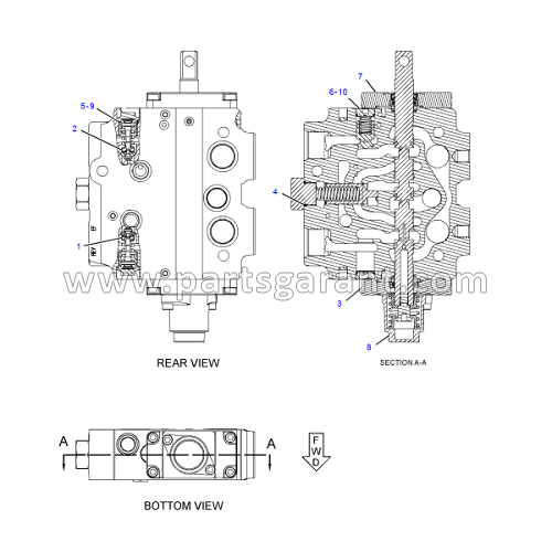 Клапан управления стрелой Caterpillar 428 E