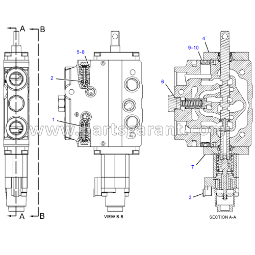 Клапан управления наклоном стрелы Caterpillar 428 E