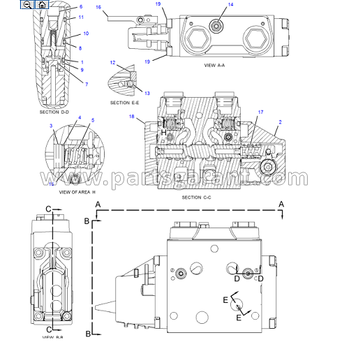 Клапан управления стабилизатором Caterpillar 428 E