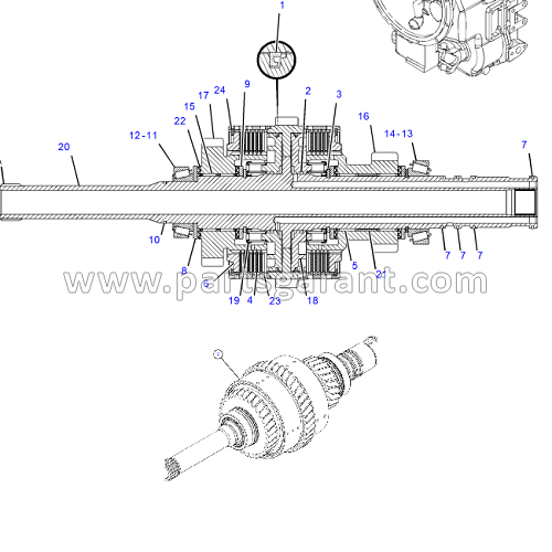 Первичный вал в сборе Caterpillar 434E