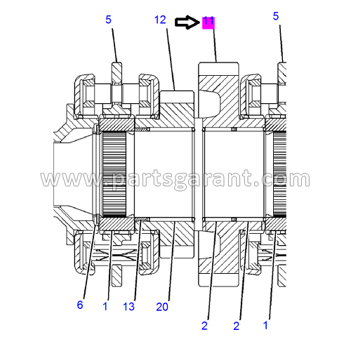 Шестерня (37 зубьев) Caterpillar 428 E