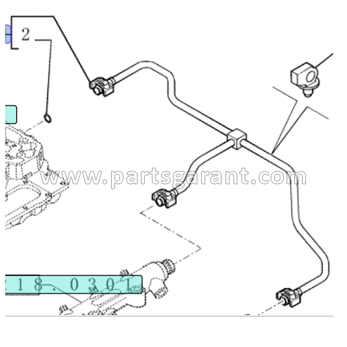 Трубка обратки Case 580ST