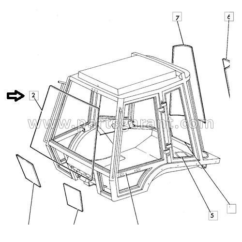 Стекло кабины JCB 3CX