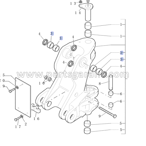 Втулка поворотного кулака обратной лопаты New Holland LB115B