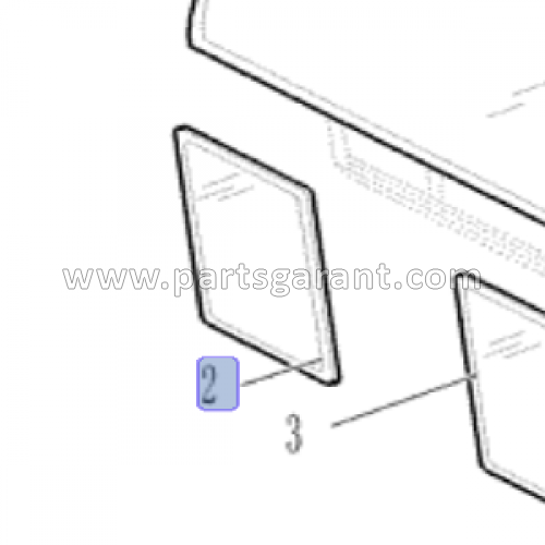 Стекло кабины нижнее правое Case 580ST