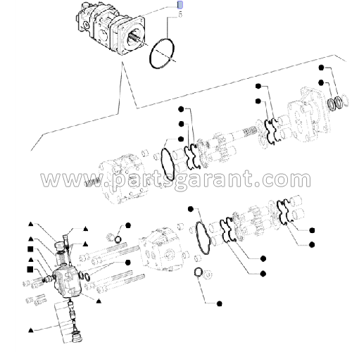 Гидравлический насос (До 031056941,B/LB 90,95,110) New Holland LB110B