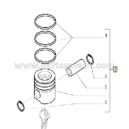 Поршень и кольца +0,4 New Holland B90B