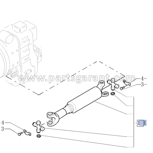 Кардан к переднему мосту (power shuttle) New Holland LB110B