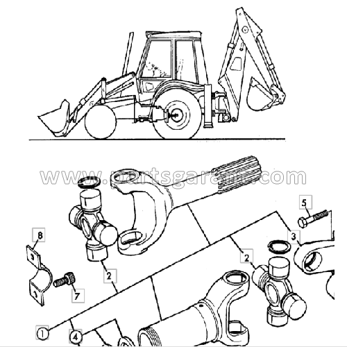 Кардан задний мост (Center Pivot) JCB 3CX