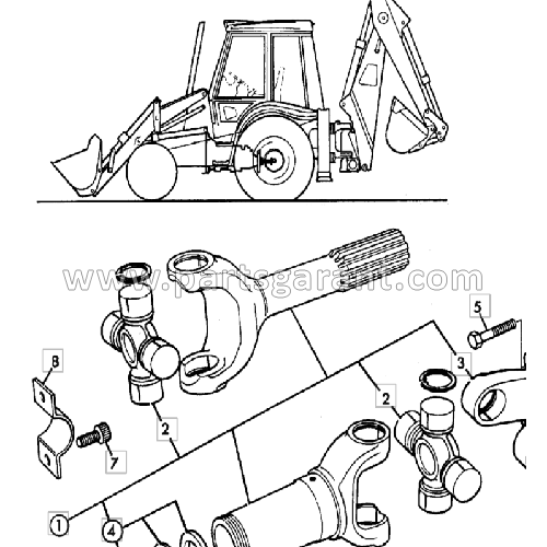 Кардан задний мост (Side Shift) JCB 3CX