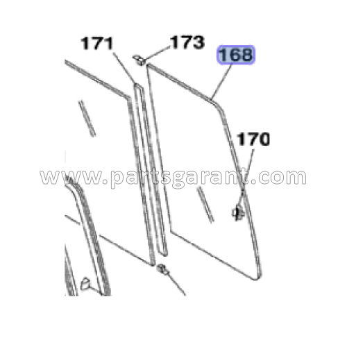 Стекло двери Case CX210