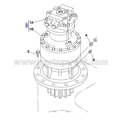 Гидродвигатель поворота Case CX210