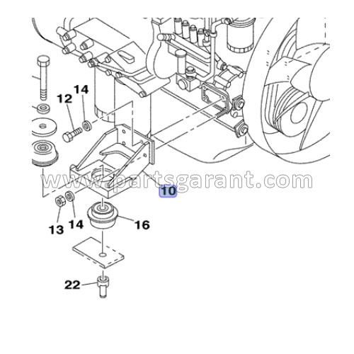 Кронштейн подушки двигателя Case CX210