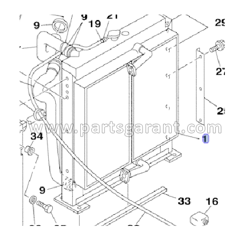 Радиатор в сборе Case CX210