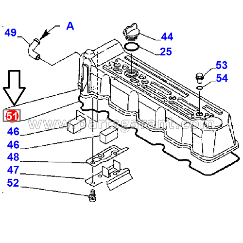 Прокладка крышки клапанов Komatsu WB93R2