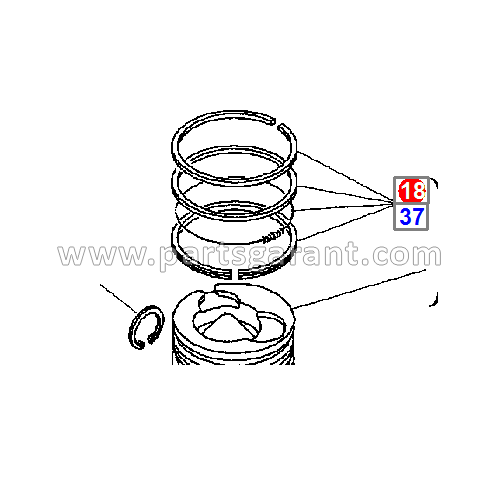 Комплект поршневых колец Komatsu WB93R2