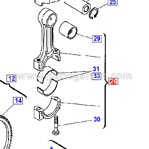 Шатун в сборе Komatsu WB93R2