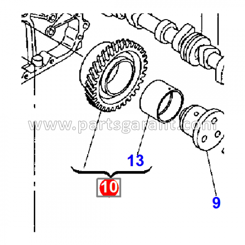 Паразитная шестерня ГРМ Komatsu WB93R2