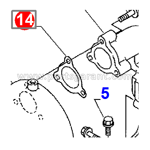 Прокладка трубы глушителя Komatsu WB93R2