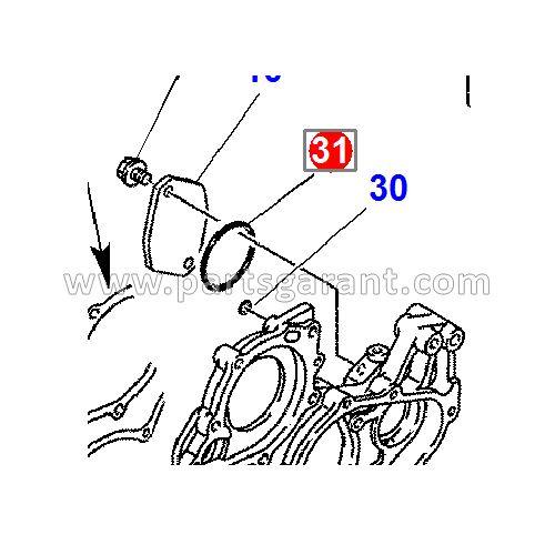 Уплотнительное кольцо крышки двигателя Komatsu WB93R2