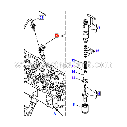 Топливная форсунка Komatsu WB93R2